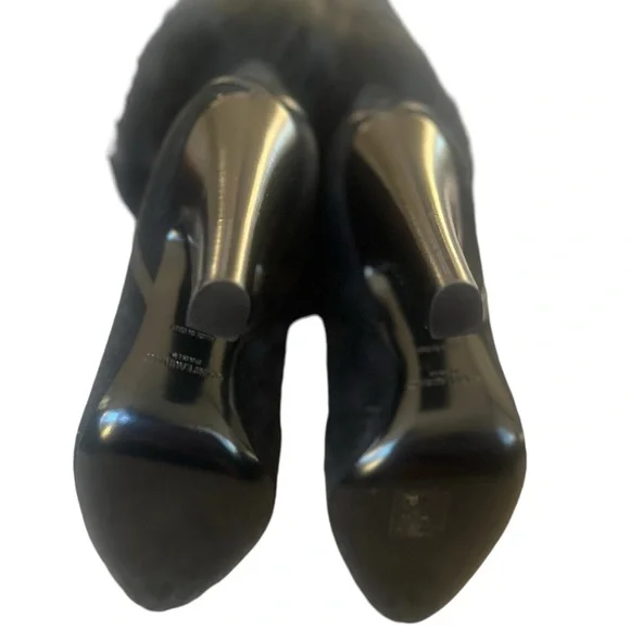 Saint Laurent Real Fur Jokull heeled boots size 37 NWOT